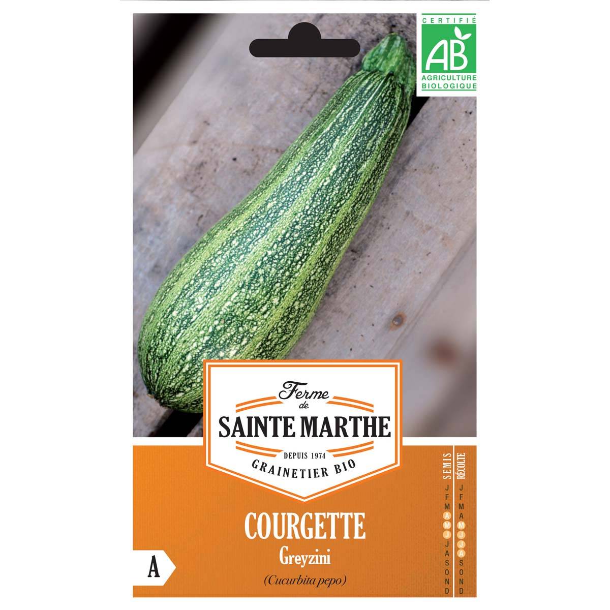 Promesse de Fleurs - Courgette Greyzini Bio - Ferme de Sainte Marthe le sachet de 10 graines environ (1.2g)