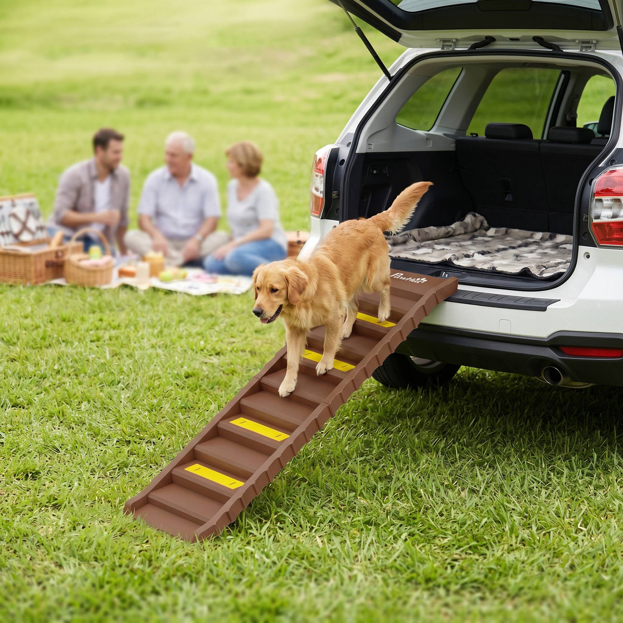 Rampe voiture pliable, escalier chien 10 marches, antidérapante, 154x40cm, chiens moyens <25kg - Image 10