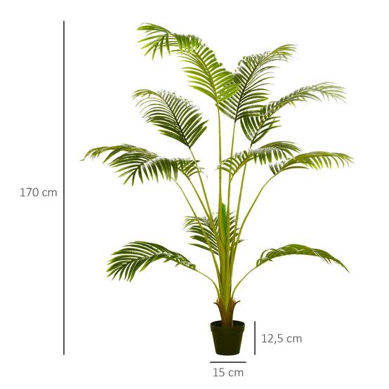ComfortXL - Palmier Areca Artificiel PE Pour Maison Bureau Décoration Sans Souci 170cm Vert - ComfortXL Outdoor Living - Image 5