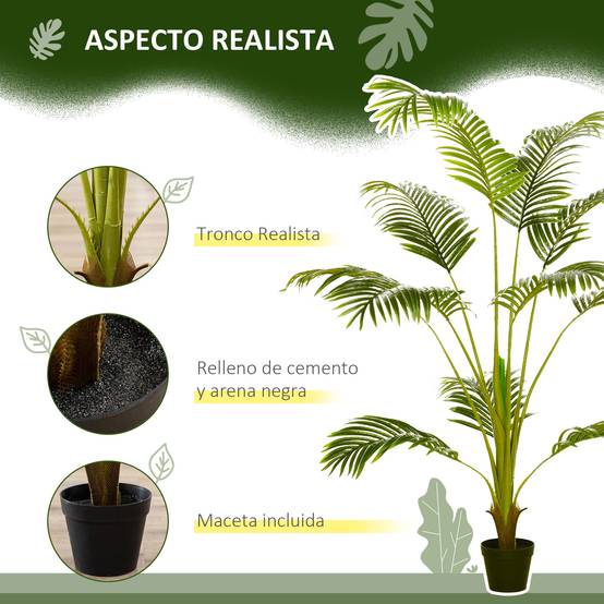 ComfortXL - Palmier Areca Artificiel PE Pour Maison Bureau Décoration Sans Souci 170cm Vert - ComfortXL Outdoor Living - Image 6