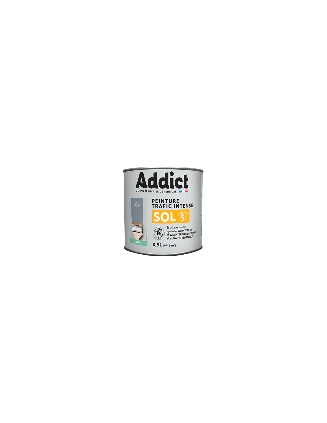 Peinture Sol 0.5 Litre Gris - Addict