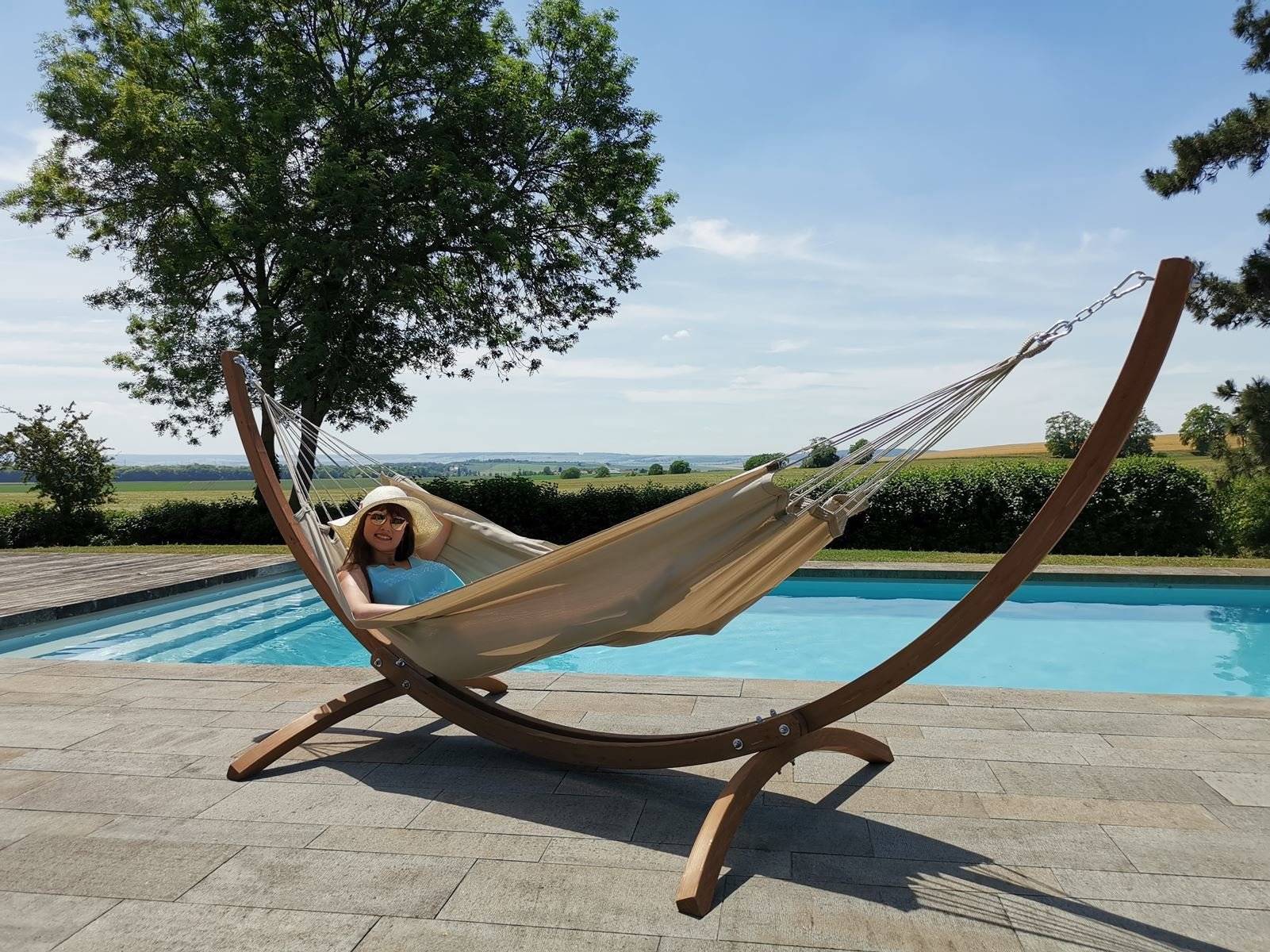 Jobek - Set Bois WEEKEND 350x125x136,5 cm Taupe certifié FSC Mix JOBEK - Imagen 3