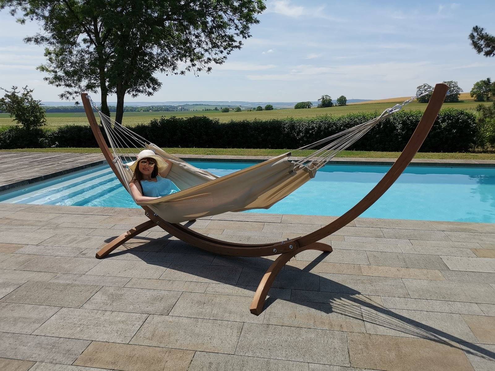 Jobek - Set Bois WEEKEND 350x125x136,5 cm Taupe certifié FSC Mix JOBEK - Imagen 2