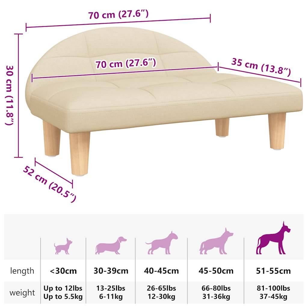 ComfortXL - Canapé lit pour chien en tissu et bois pour salon ou chambre Crème 70x52 cm – ComfortXL Pet Living - Image 7