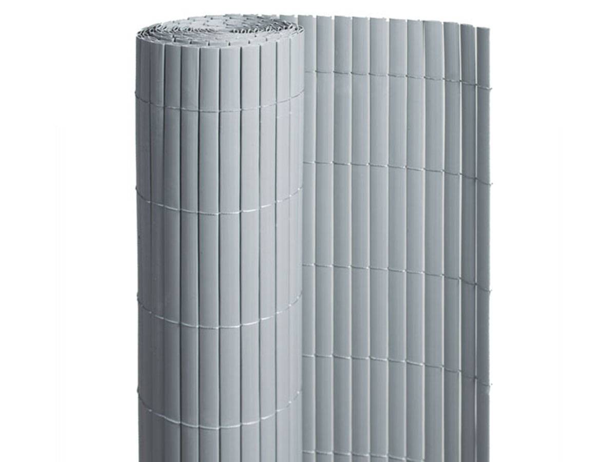 Jardideco - Canisse PVC double face Gris 18 m - 6 rouleaux de 3 x 1 m - Jardideco