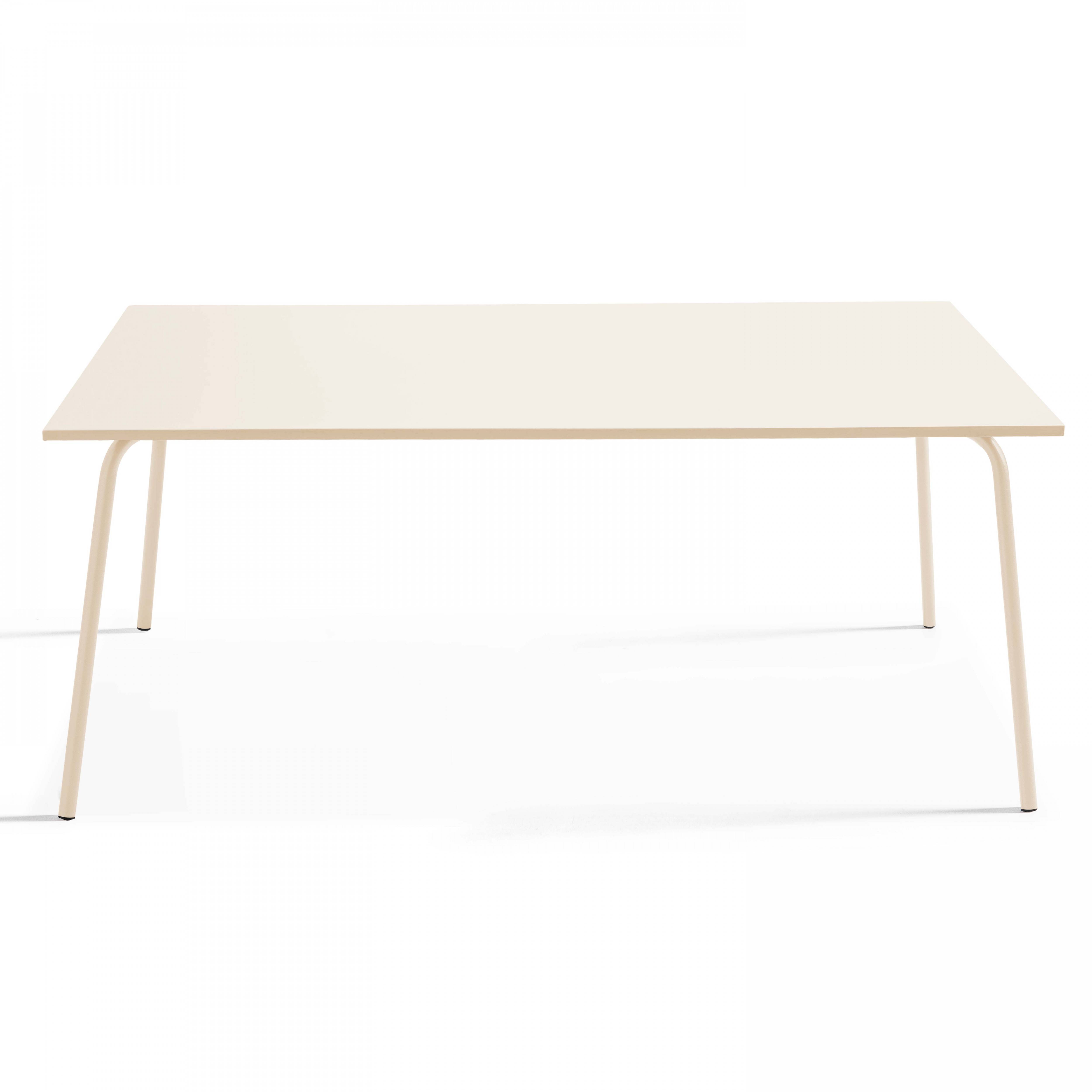 Oviala - Table de jardin rectangulaire en métal 8 places 180 cm ivoire Palavas - Oviala - Imagen 5