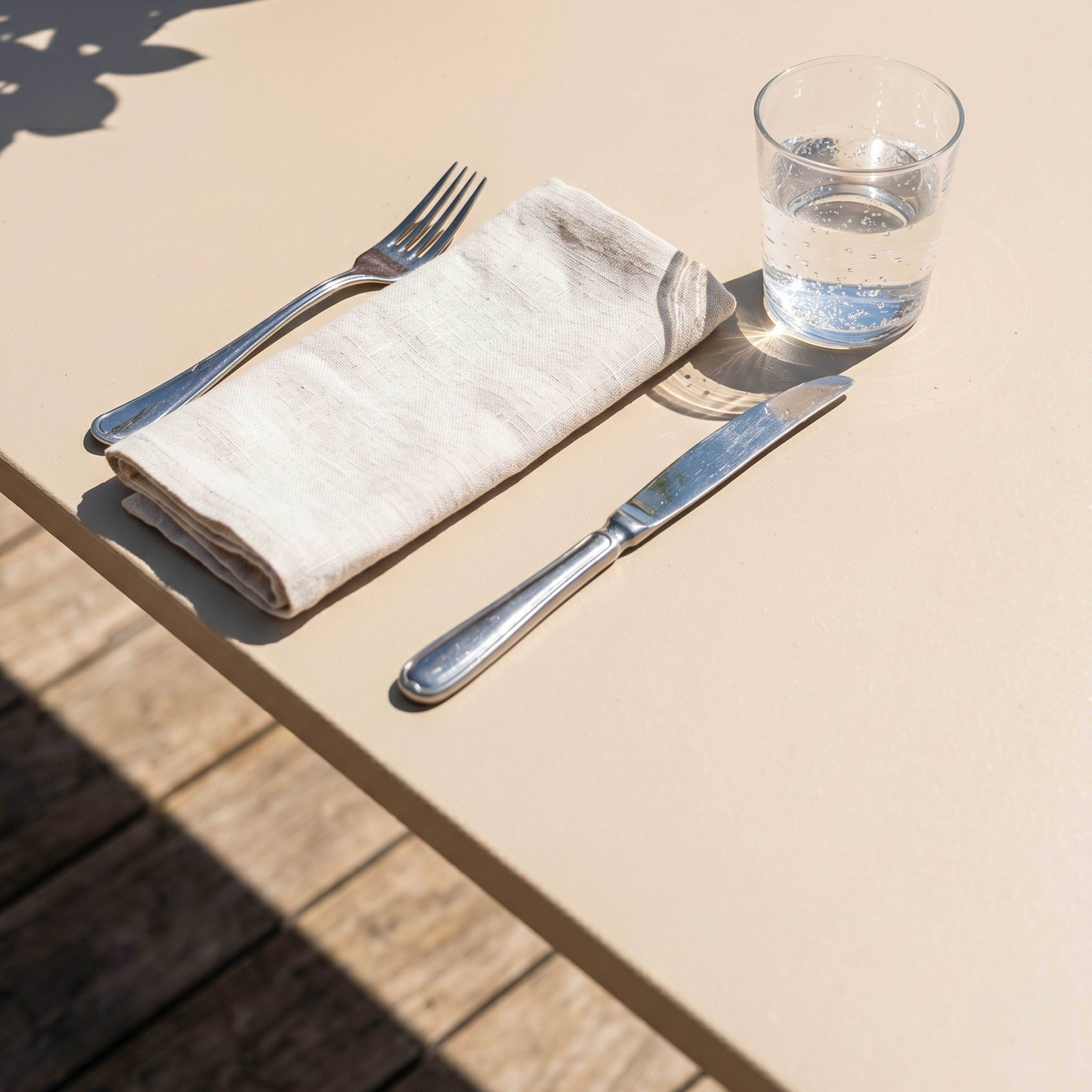 Oviala - Table de jardin rectangulaire en métal 8 places 180 cm ivoire Palavas - Oviala - Imagen 3