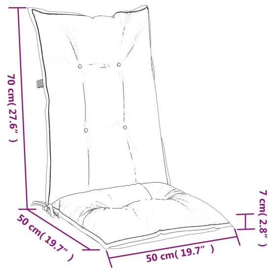 ComfortXL - Lot de 2 Coussins Dossier Haut Polyester Anti-glisse pour Chaise de Jardin Gris Clair Mélangé 120x50cm – ComfortXL Outdoor Living - Image 6
