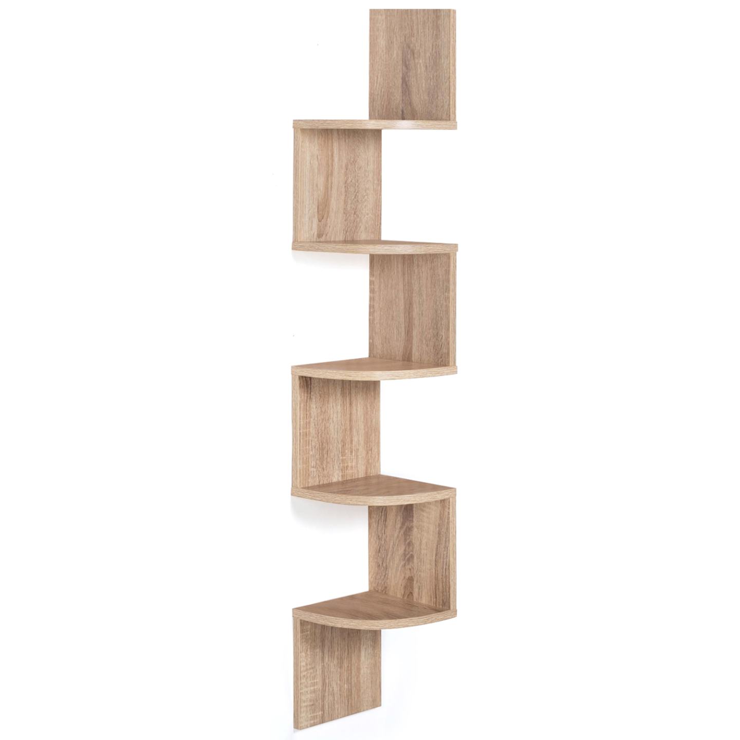 Etagère murale d'angle ISA 5 niveaux façon hêtre - Image 3