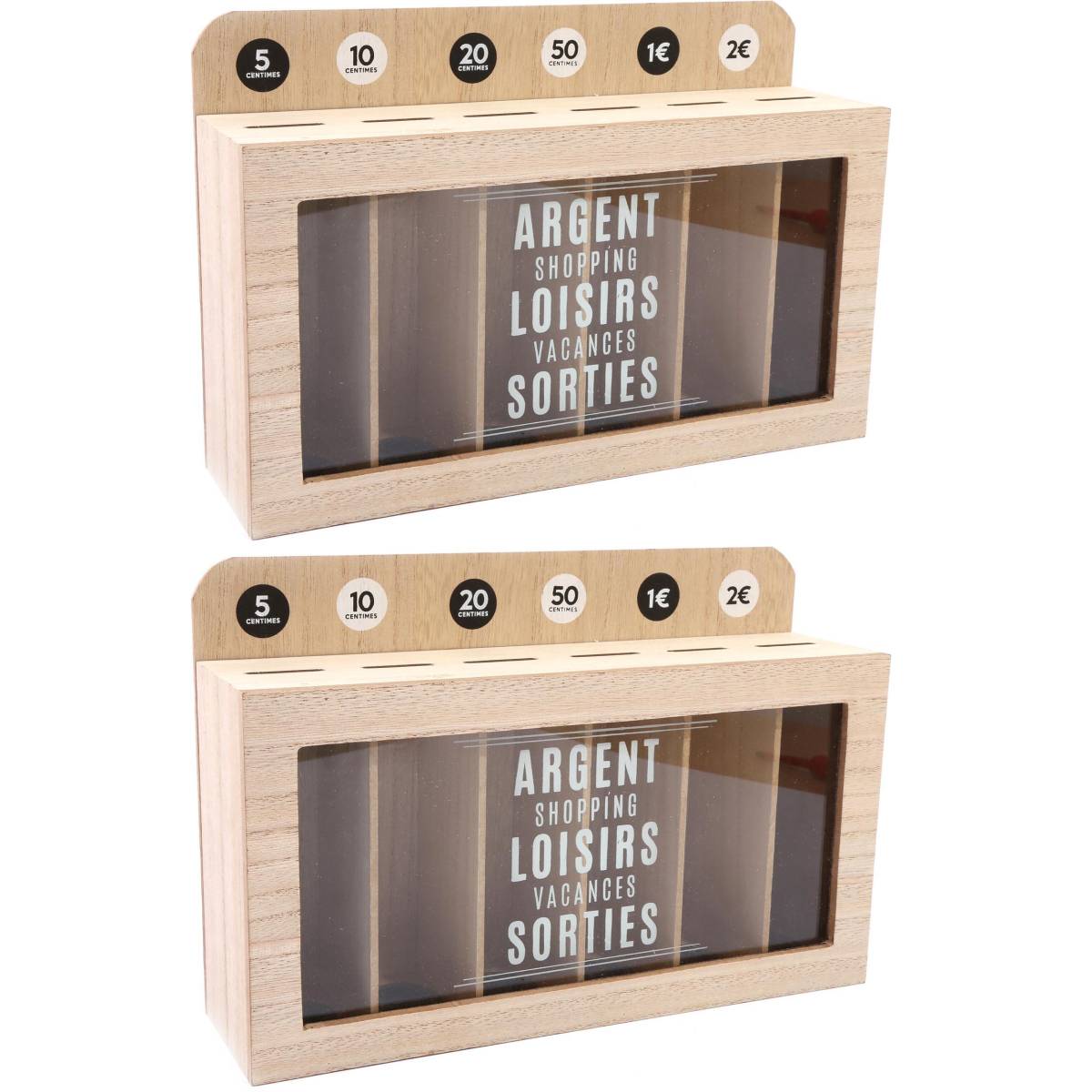Sil - Tirelire compartimentée Shopping 30x20 cm (Lot de 2) Sil - Imagen 1