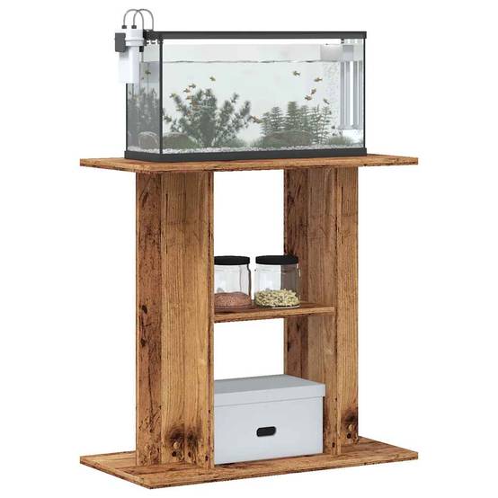 Meuble pour Aquarium Bois d'Ingénierie Rangement 3 Niveaux 60x30x60 cm Bois Ancien - ComfortXL Outdoor Living - Image 3