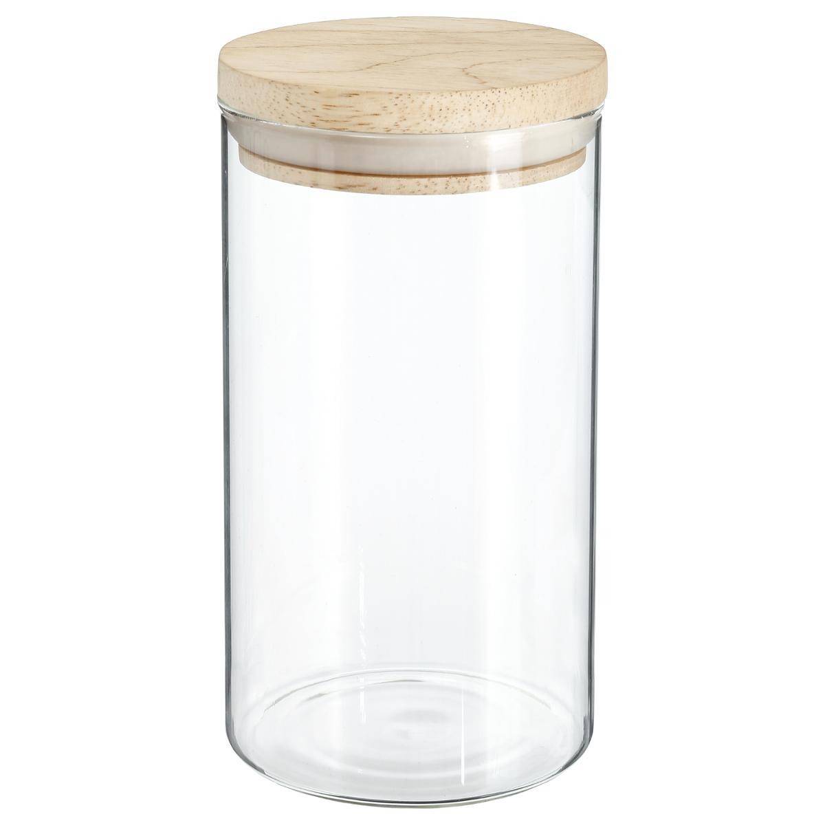 Bocal en Verre "Pops" 1L Transparent & Naturel - Image 1