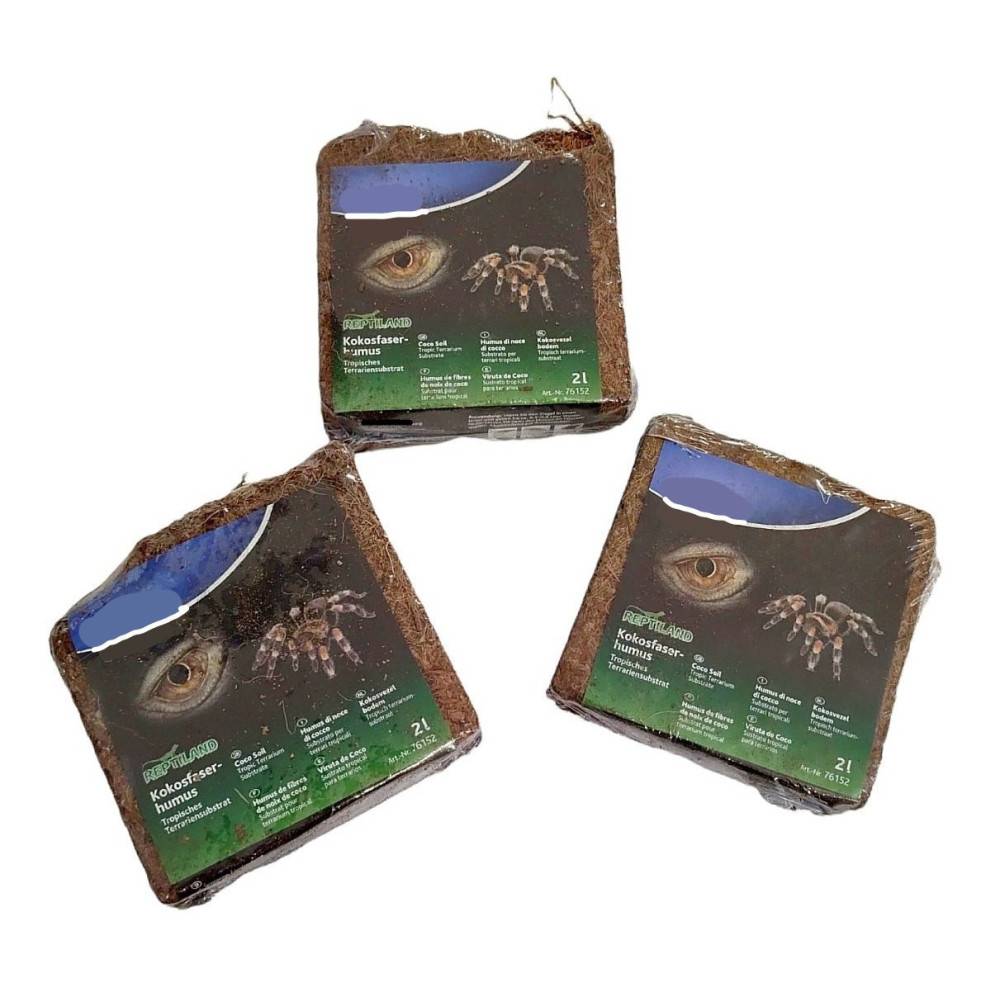 2 litres X3 de fibres de noix de coco compressé reptiles et amphibiens. - Imagen 3