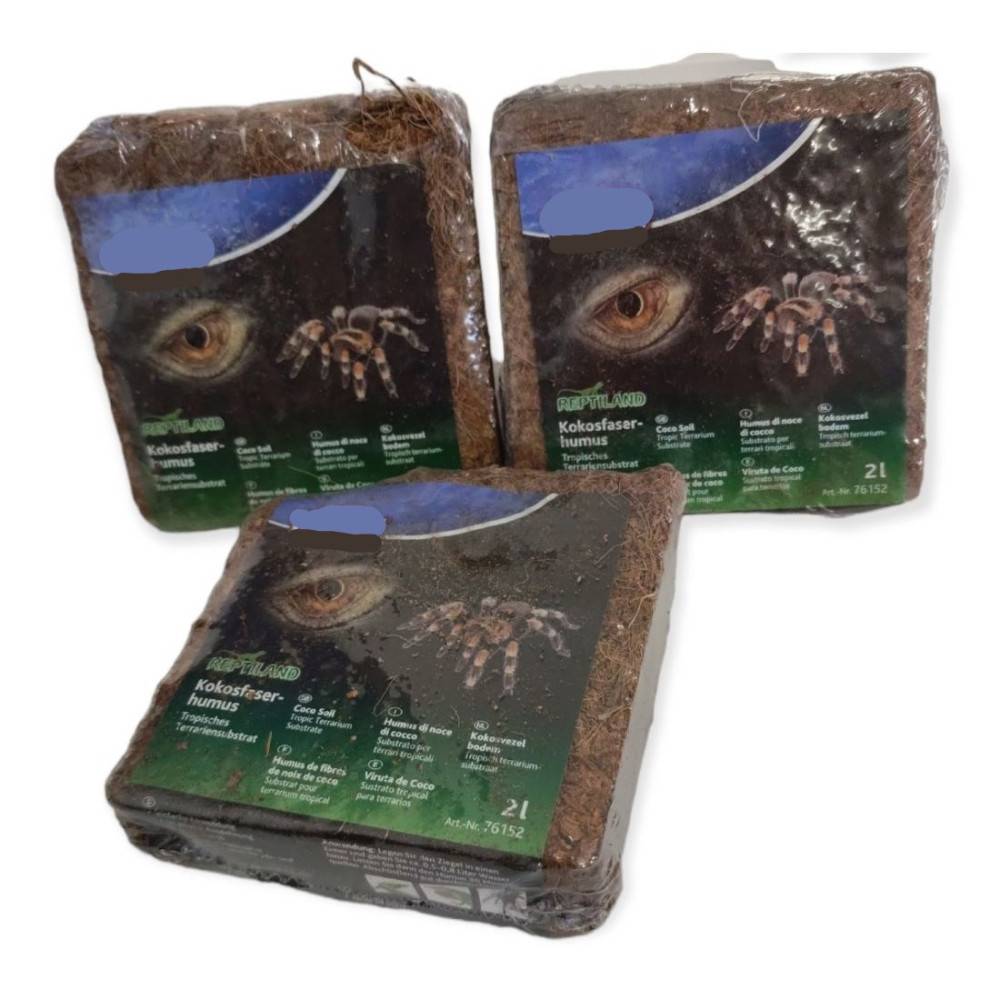 2 litres X3 de fibres de noix de coco compressé reptiles et amphibiens. - Imagen 1