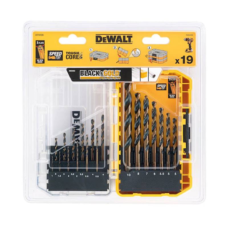 Dewalt - Coffret de 19 forets multi-matériaux  DEWALT DT70728-QZ  Black&Gold Dewalt - Imagen 3