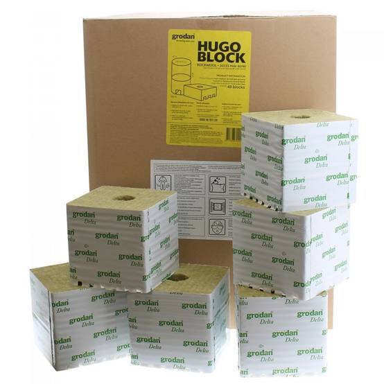 Carton de 48 blocs GRODAN Delta 15x15cm - Trou 4 cm - Image 1