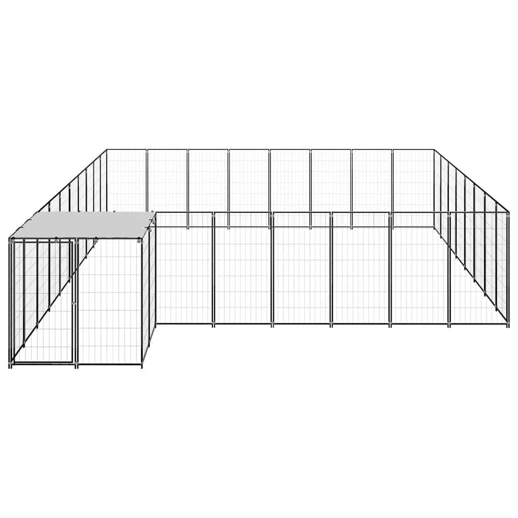 Vidaxl - Chenil Noir 20,57 m² Acier vidaXL 3082228 - Imagen 7