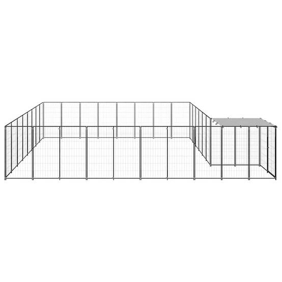 Vidaxl - Chenil Noir 20,57 m² Acier vidaXL 3082228 - Imagen 5