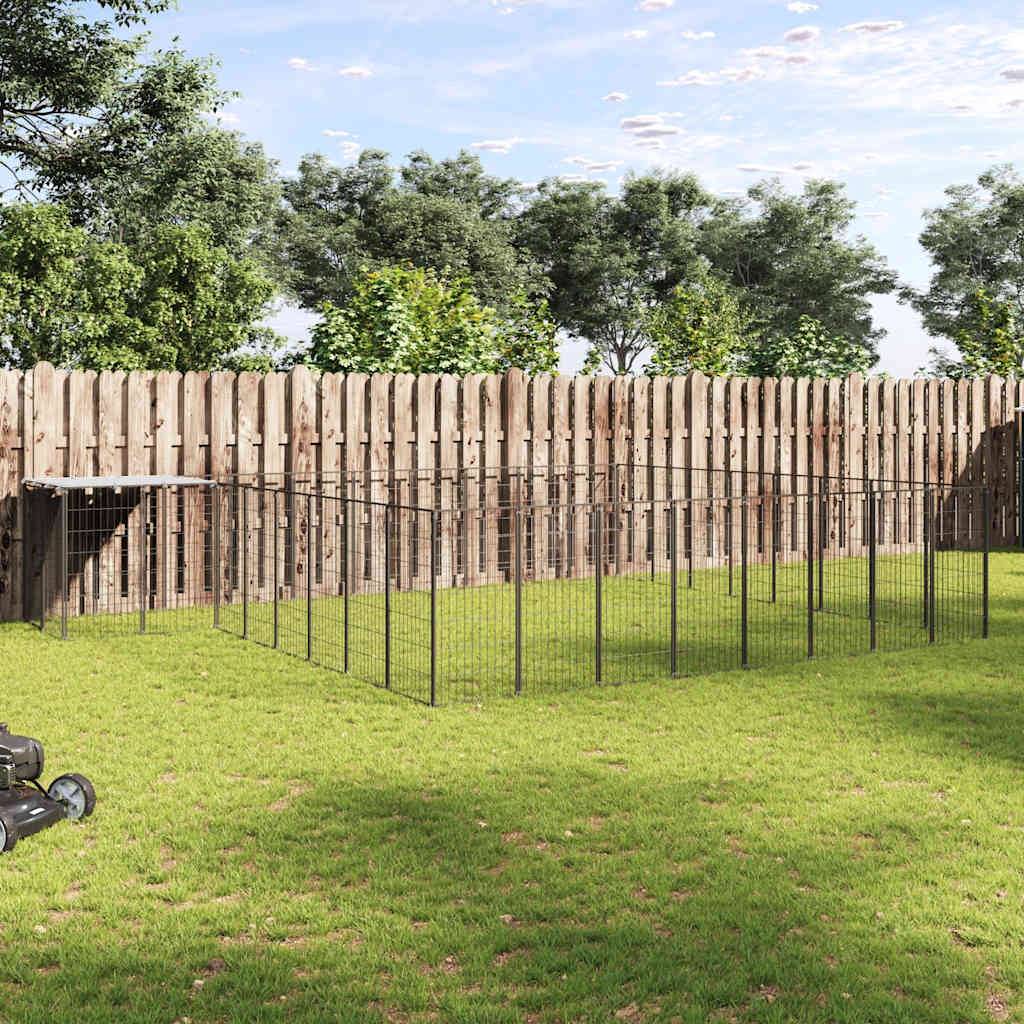 Vidaxl - Chenil Noir 20,57 m² Acier vidaXL 3082228 - Imagen 1