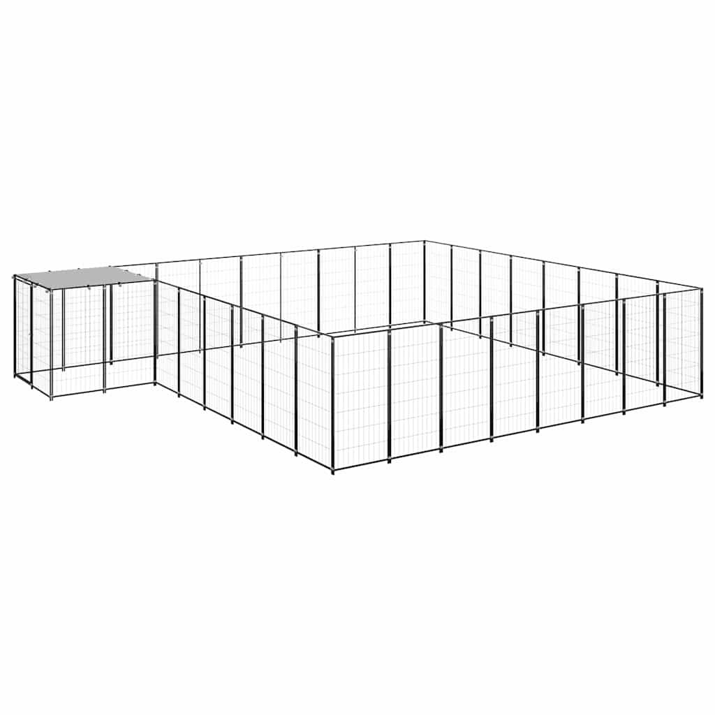 Vidaxl - Chenil Noir 20,57 m² Acier vidaXL 3082228 - Imagen 2