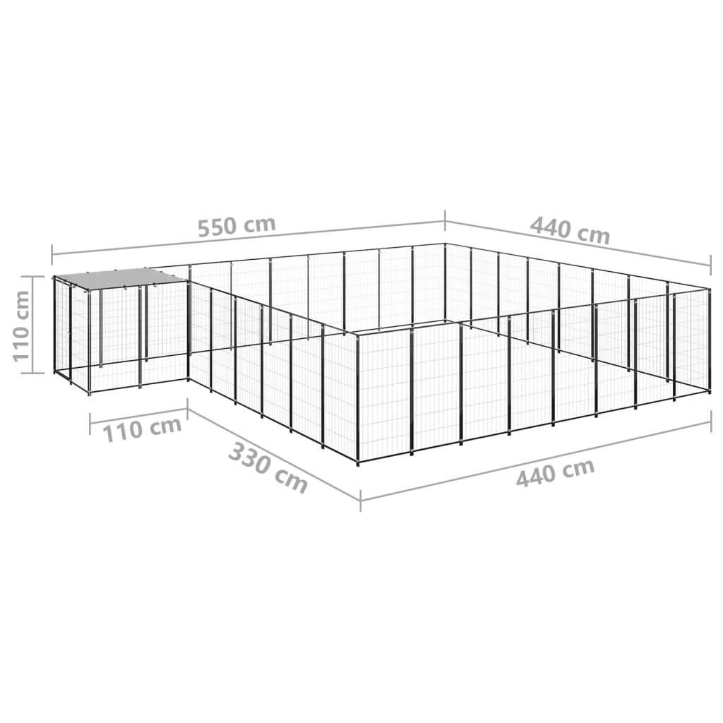 Vidaxl - Chenil Noir 20,57 m² Acier vidaXL 3082228 - Imagen 3
