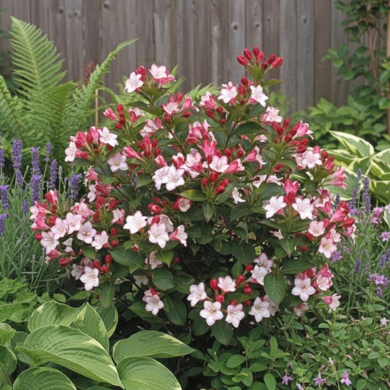 Weigela Carnaval® 'Courtalor', Weigelia à fleurs Blanche - feuillage Caduc - Pot de 4L - 40/60 cm- hauteur à maturité De 1,50 m à 2,00 m - Image 4