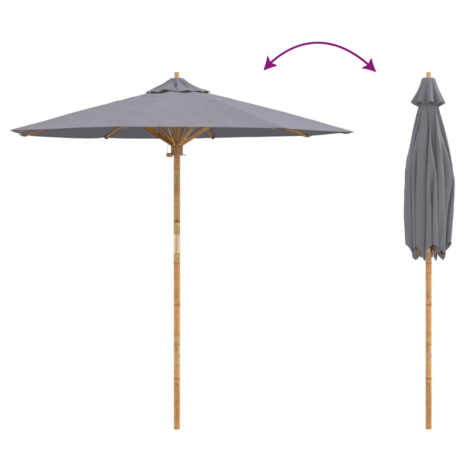 PANGIVO - Parasol de jardin Bambou Gris foncé 270 x 270 x 260 cm - PANGIVO - Image 7