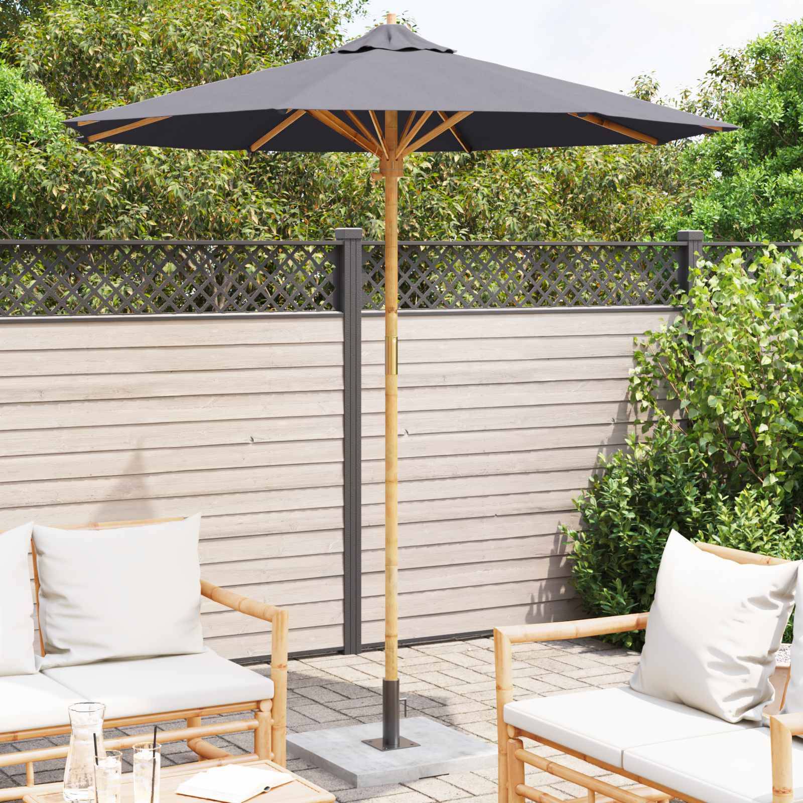 PANGIVO - Parasol de jardin Bambou Gris foncé 270 x 270 x 260 cm - PANGIVO - Image 3