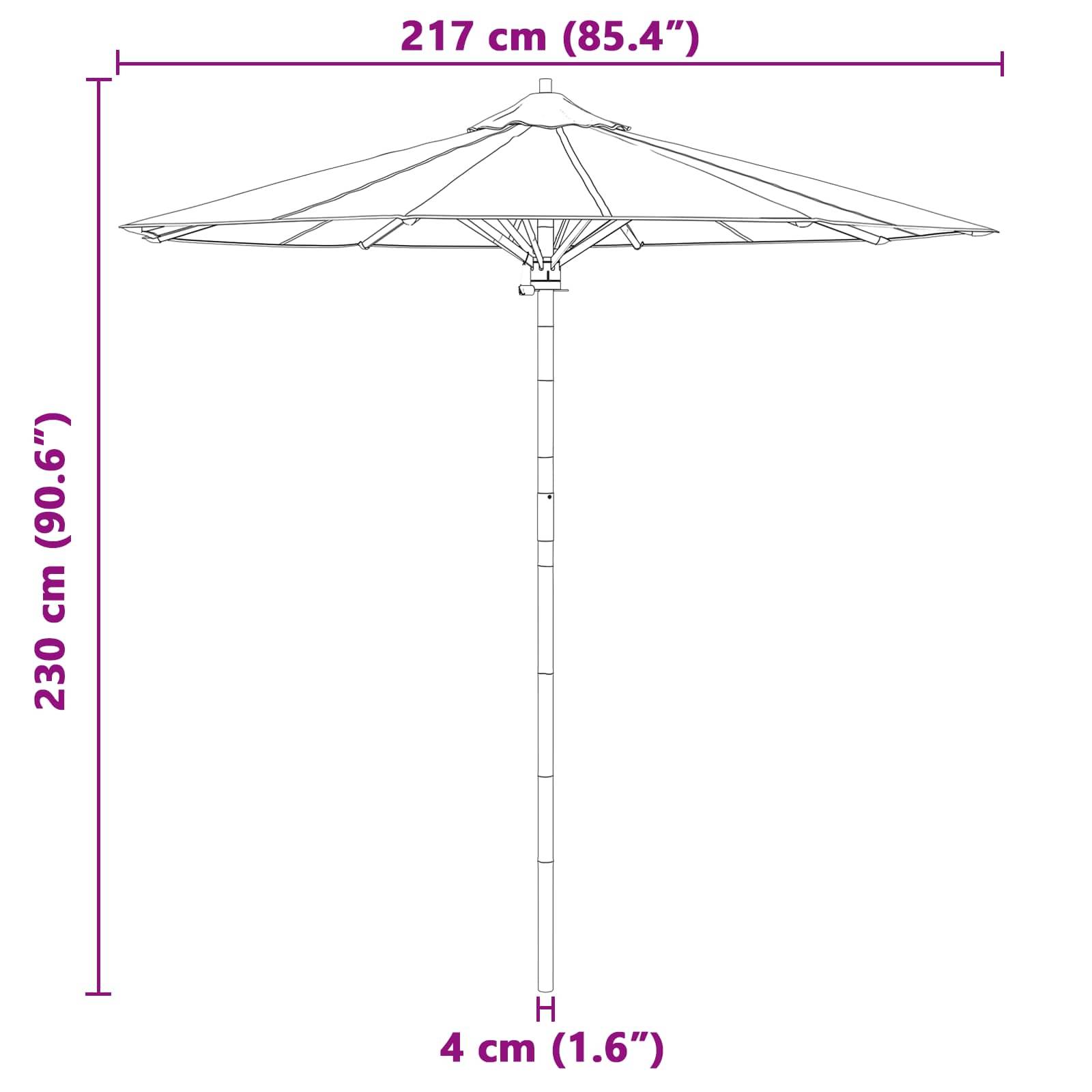 PANGIVO - Parasol de jardin Bambou Gris foncé 270 x 270 x 260 cm - PANGIVO - Image 8