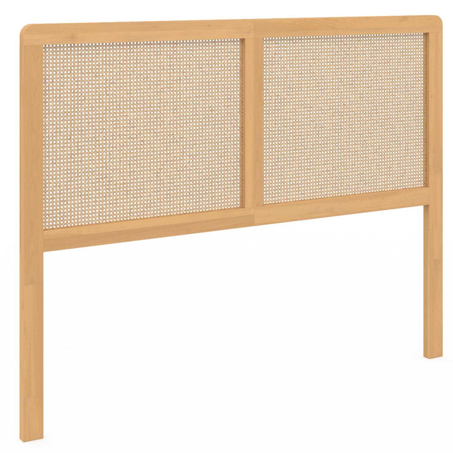 Tête de lit sur pied EDHEN 140 cm cannage et bois - Image 2