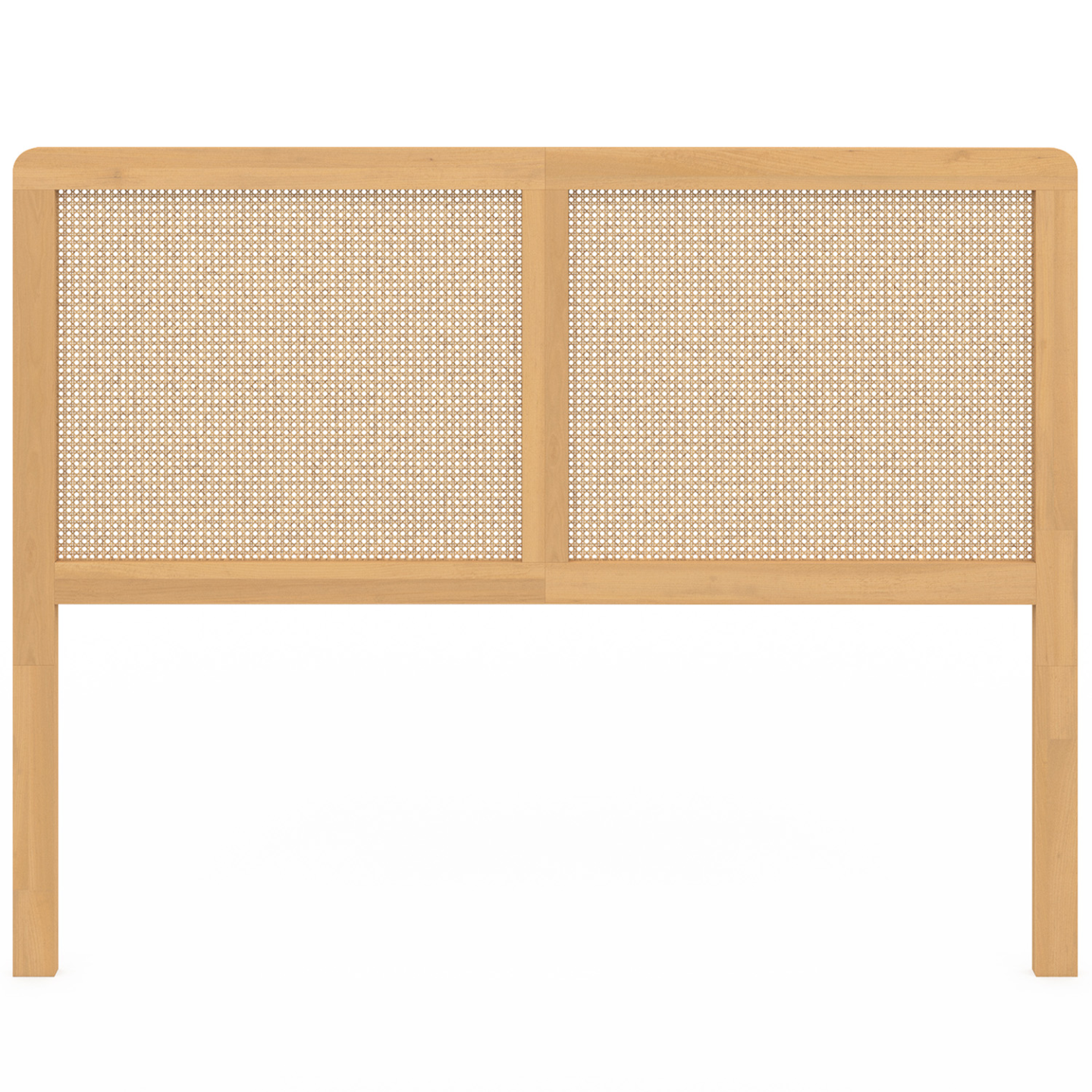Tête de lit sur pied EDHEN 140 cm cannage et bois - Image 3