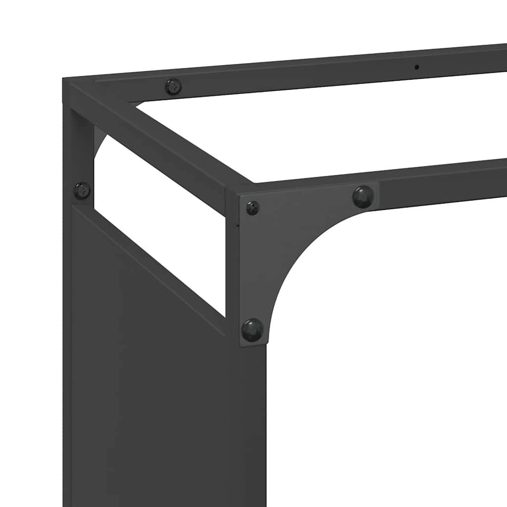 Grand Range-bûches Acier pour Cheminée Intérieur Design moderne Noir 90cm – ComfortXL Outdoor Living - Image 7