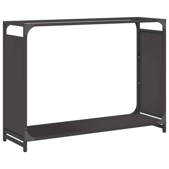 Grand Range-bûches Acier pour Cheminée Intérieur Design moderne Noir 90cm – ComfortXL Outdoor Living - Image 2