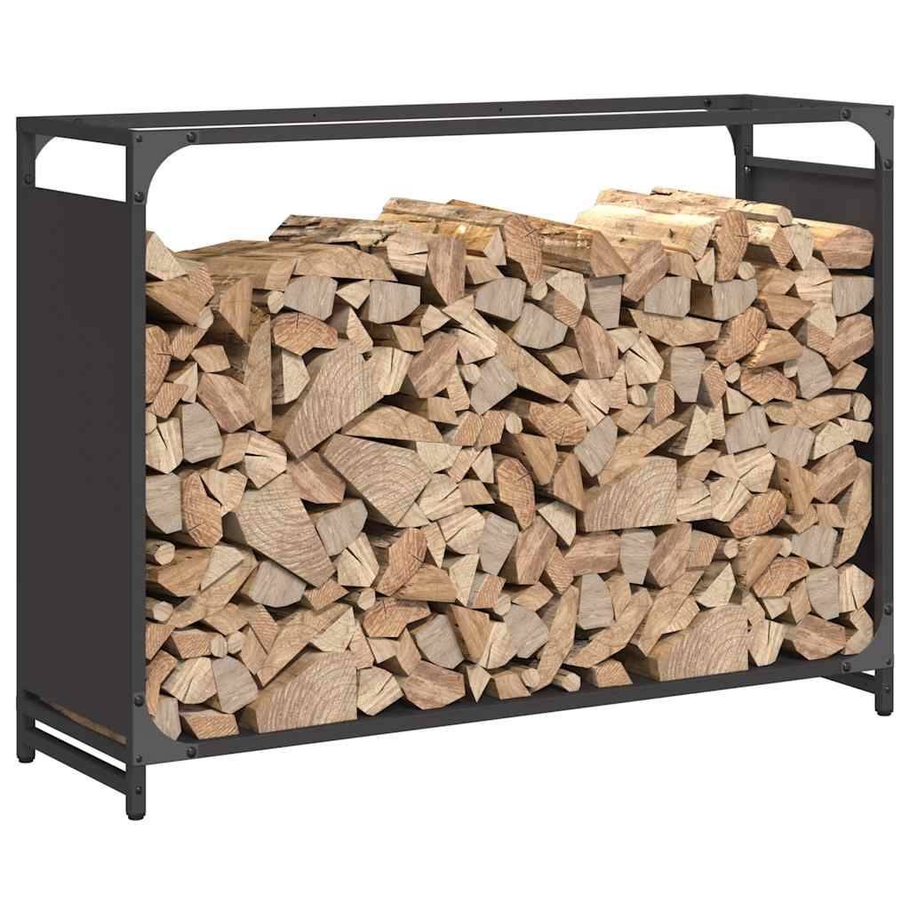 Grand Range-bûches Acier pour Cheminée Intérieur Design moderne Noir 90cm – ComfortXL Outdoor Living - Image 4
