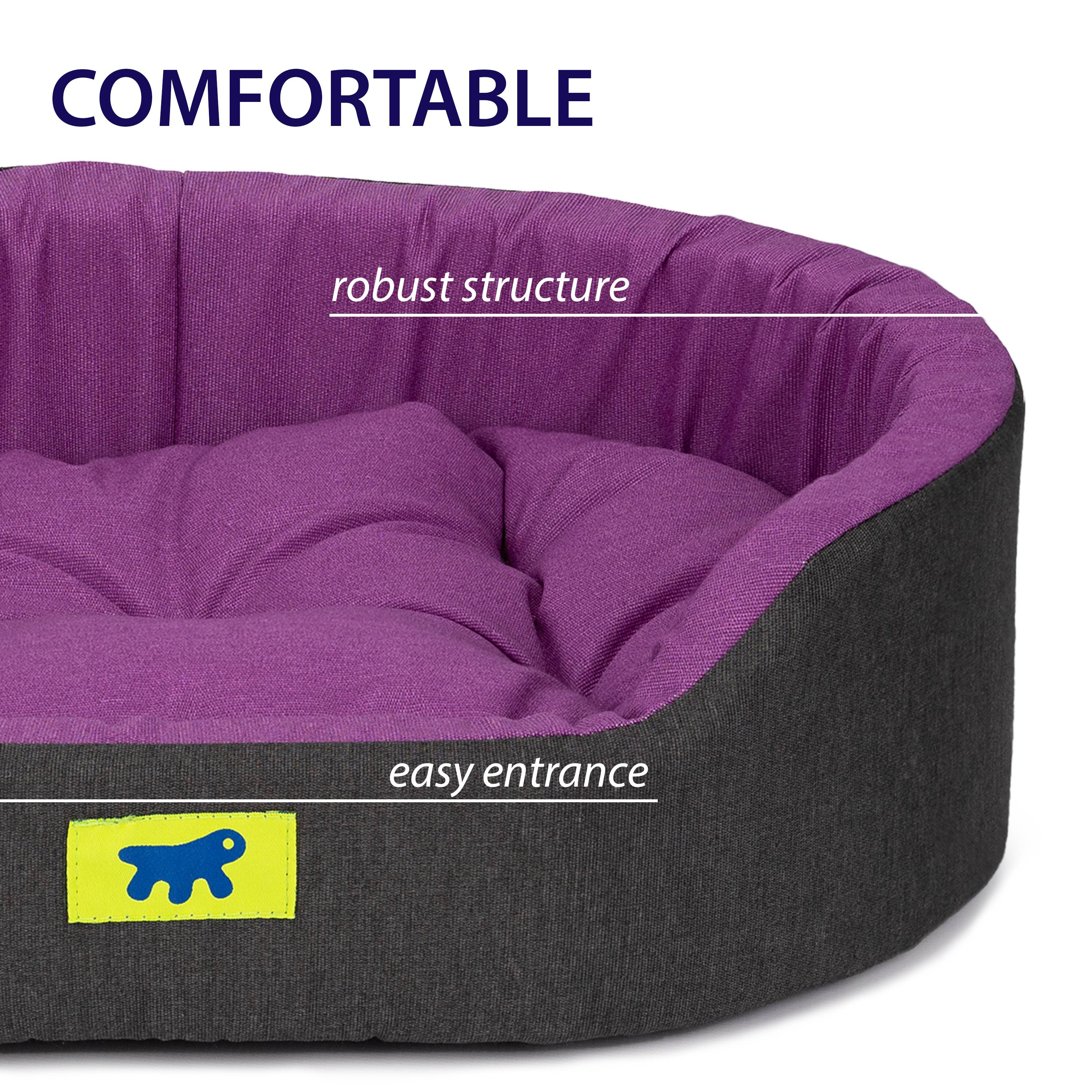 Ferplast - Ferplast Panier Chien Dandy, Coussin Amovible et Lavable, Housse en Coton avec Rembourrage Doux, Lit Chiens Moyen, 95 x 60 x H 21 cm, Violet - Imagen 7