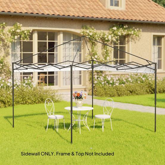 ComfortXL - Panneaux latéraux tissu Oxford tonnelle remplacement jardin abri imperméable 295x195cm blanc - ComfortXL Outdoor Living - Image 9