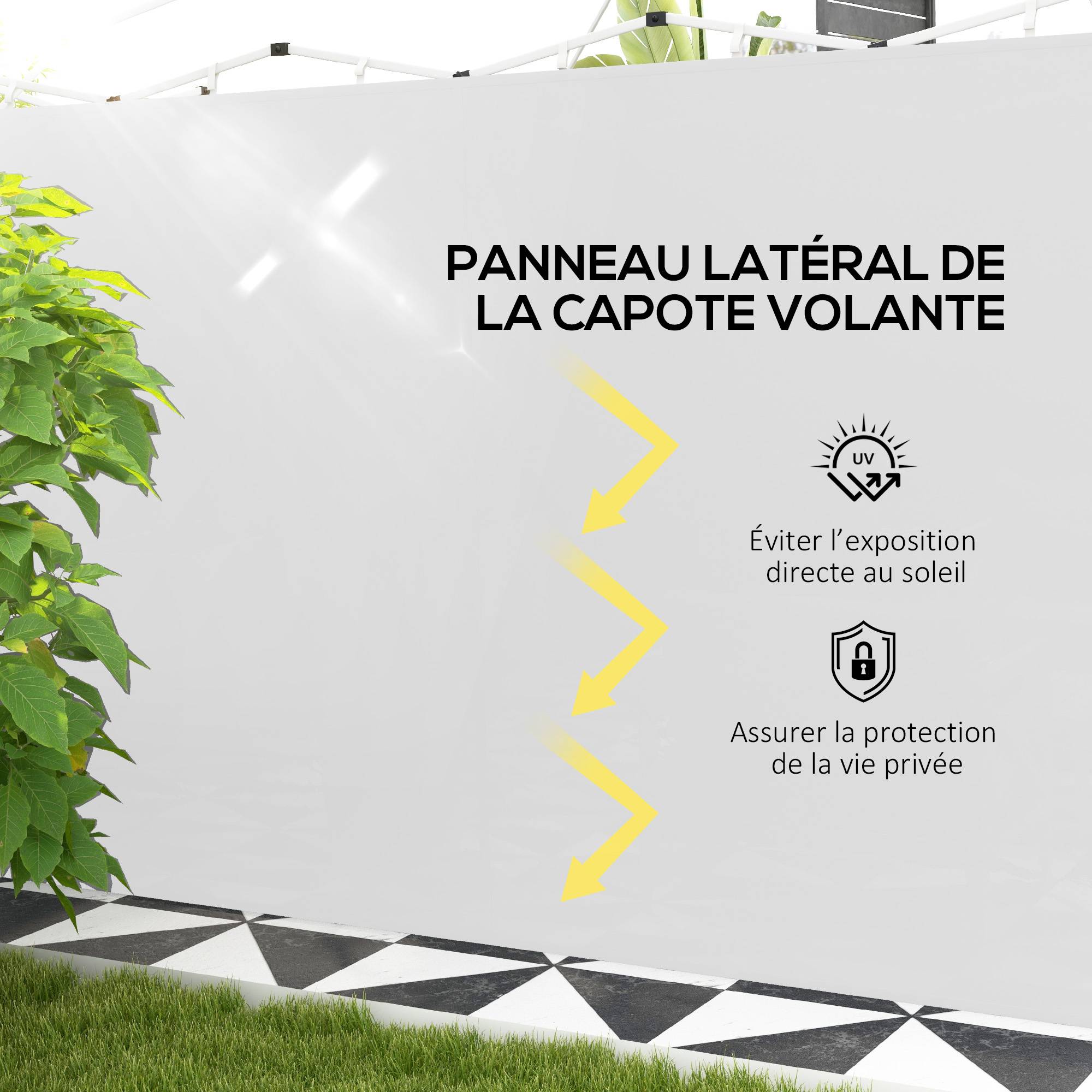 ComfortXL - Panneaux latéraux tissu Oxford tonnelle remplacement jardin abri imperméable 295x195cm blanc - ComfortXL Outdoor Living - Image 6
