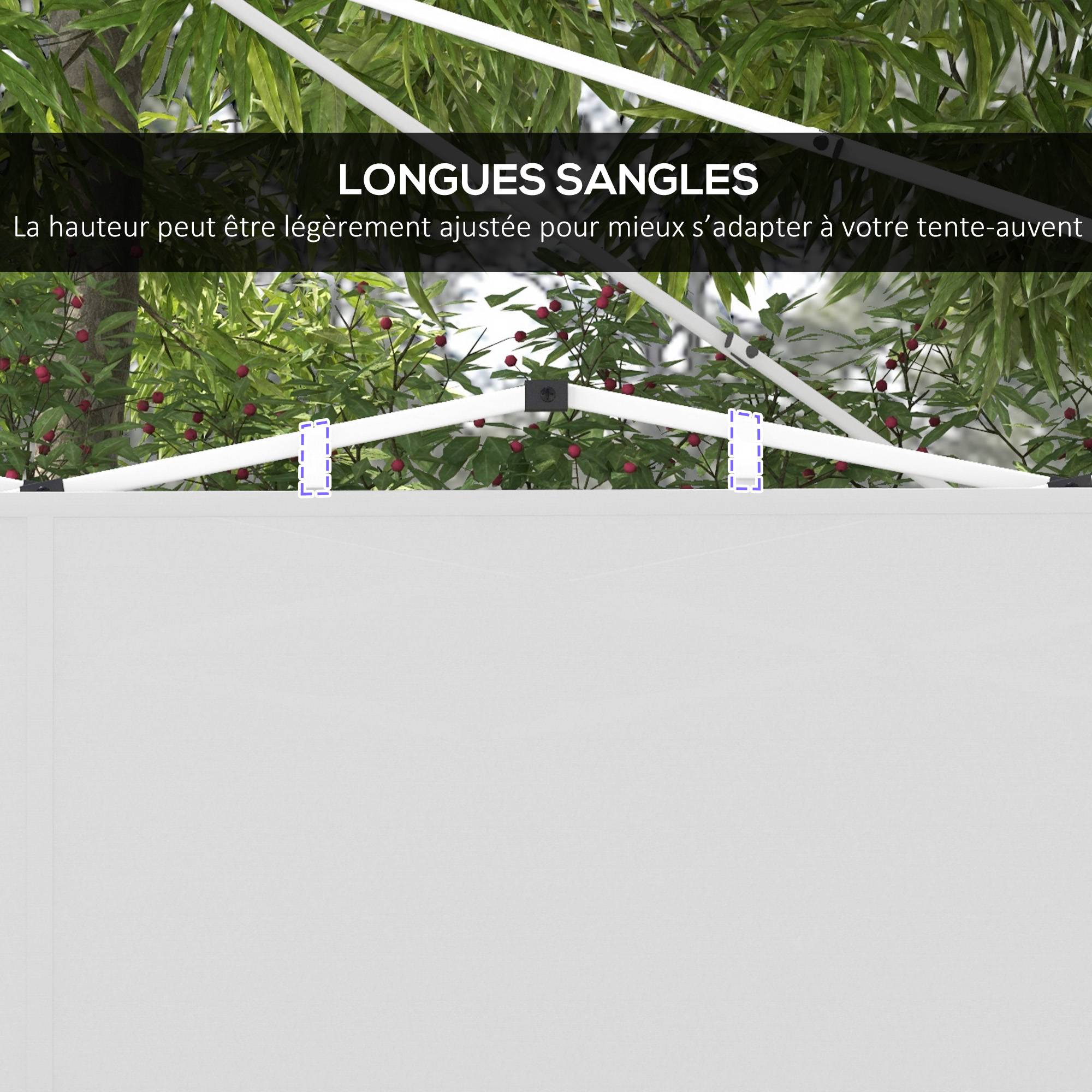 ComfortXL - Panneaux latéraux tissu Oxford tonnelle remplacement jardin abri imperméable 295x195cm blanc - ComfortXL Outdoor Living - Image 8