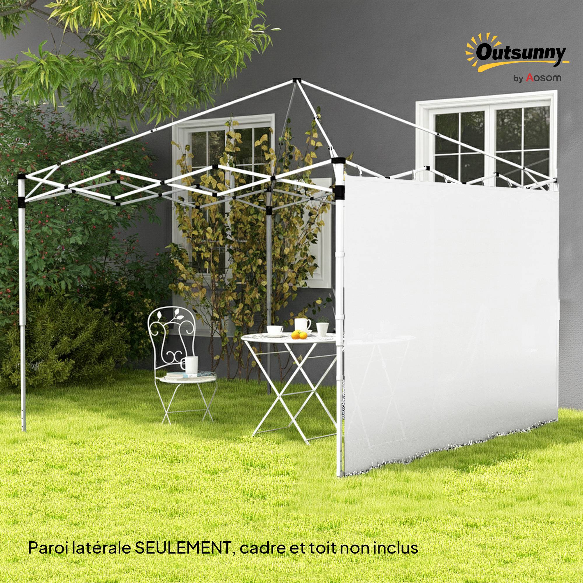 ComfortXL - Panneaux latéraux tissu Oxford tonnelle remplacement jardin abri imperméable 295x195cm blanc - ComfortXL Outdoor Living - Image 4