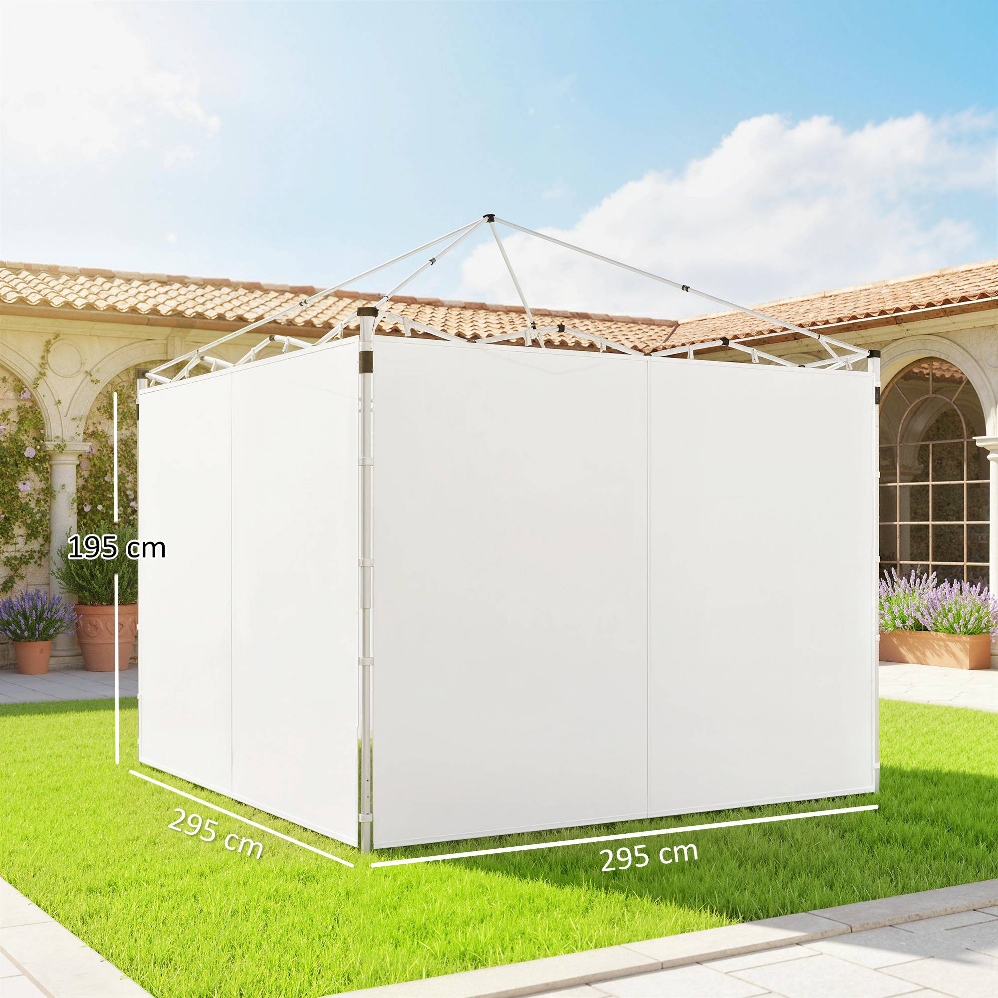 ComfortXL - Panneaux latéraux tissu Oxford tonnelle remplacement jardin abri imperméable 295x195cm blanc - ComfortXL Outdoor Living - Image 5