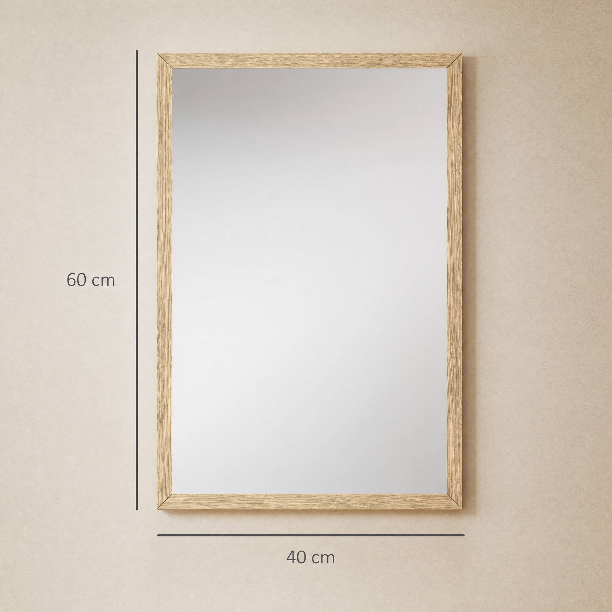 Sans Marque - Miroir mural 40x60 cm miroir décoratif suspendre montage facile vis incluses - Image 5