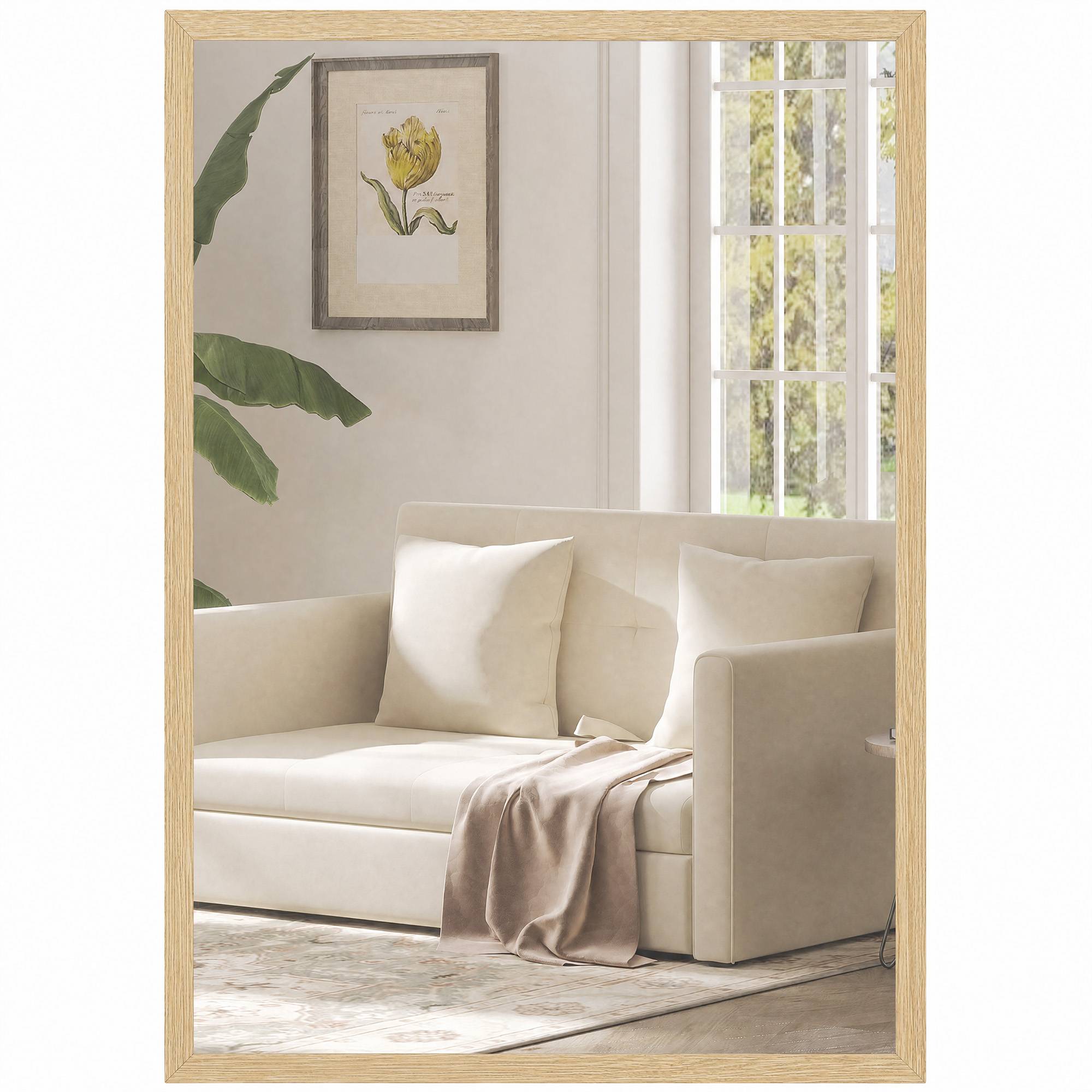 Sans Marque - Miroir mural 40x60 cm miroir décoratif suspendre montage facile vis incluses - Image 1