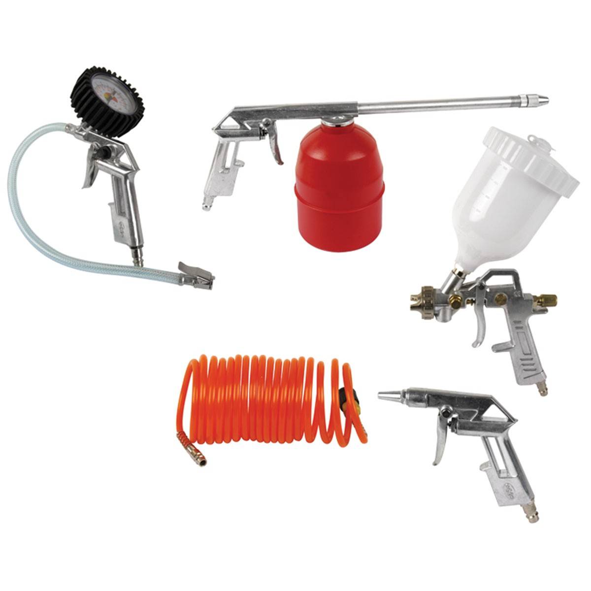 Kit 5 outils pour Air comprimé pour Compresseurs d'air raccord 1/4" ITOOLS - Imagen 1