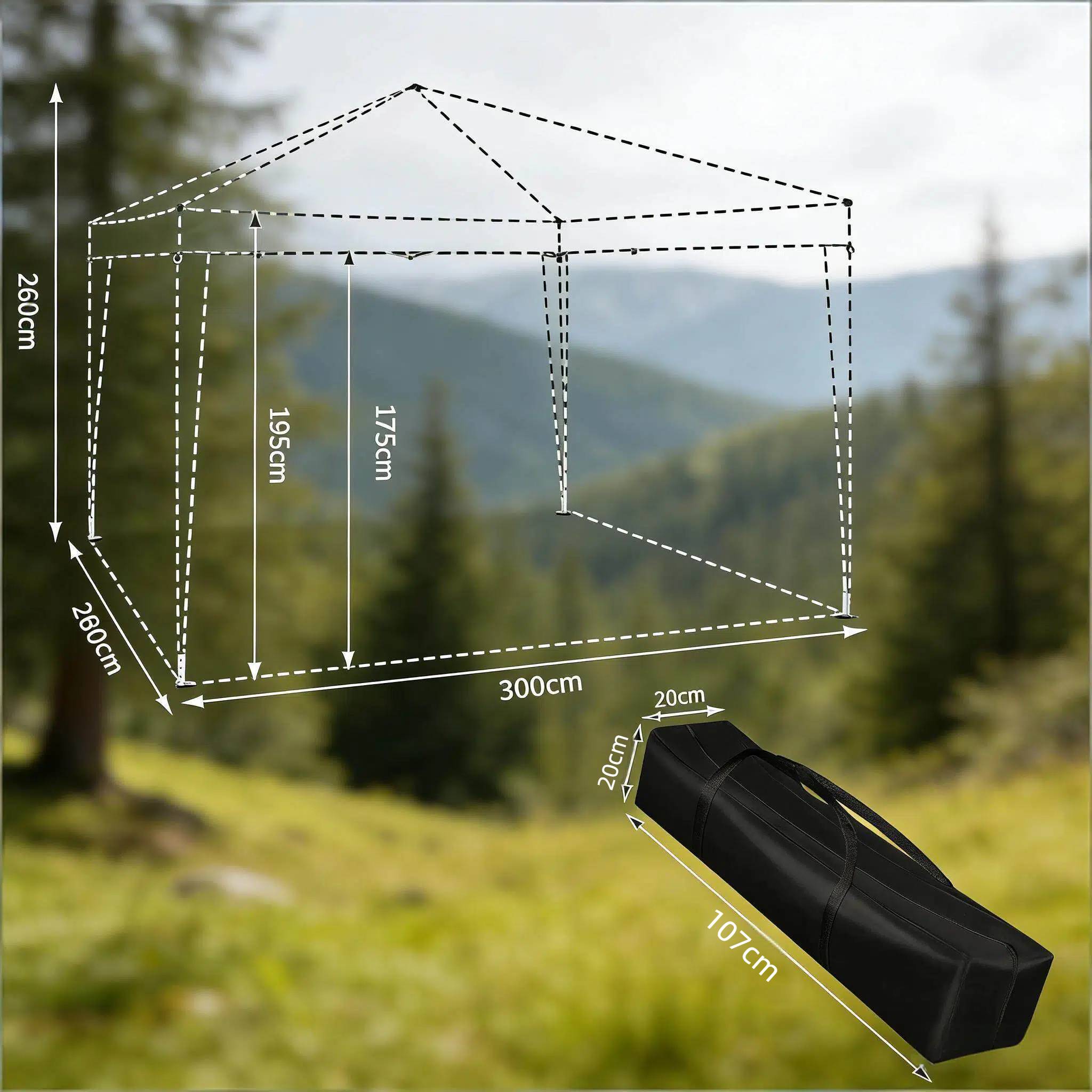 ComfortXL - Tonnelle pliante acier Oxford jardin terrasse anti-UV imperméable 3x3m anthracite - ComfortXL Outdoor Living - Image 6