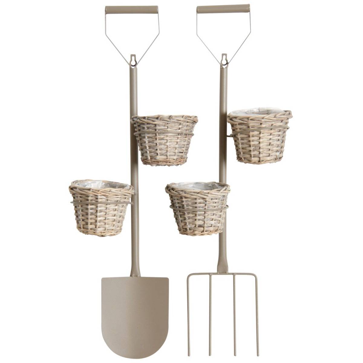 Aubry Gaspard - Porte-pots mural en éclisse teintée et métal Lot de 2 - Imagen 1