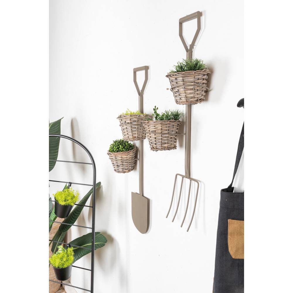 Aubry Gaspard - Porte-pots mural en éclisse teintée et métal Lot de 2 - Imagen 2