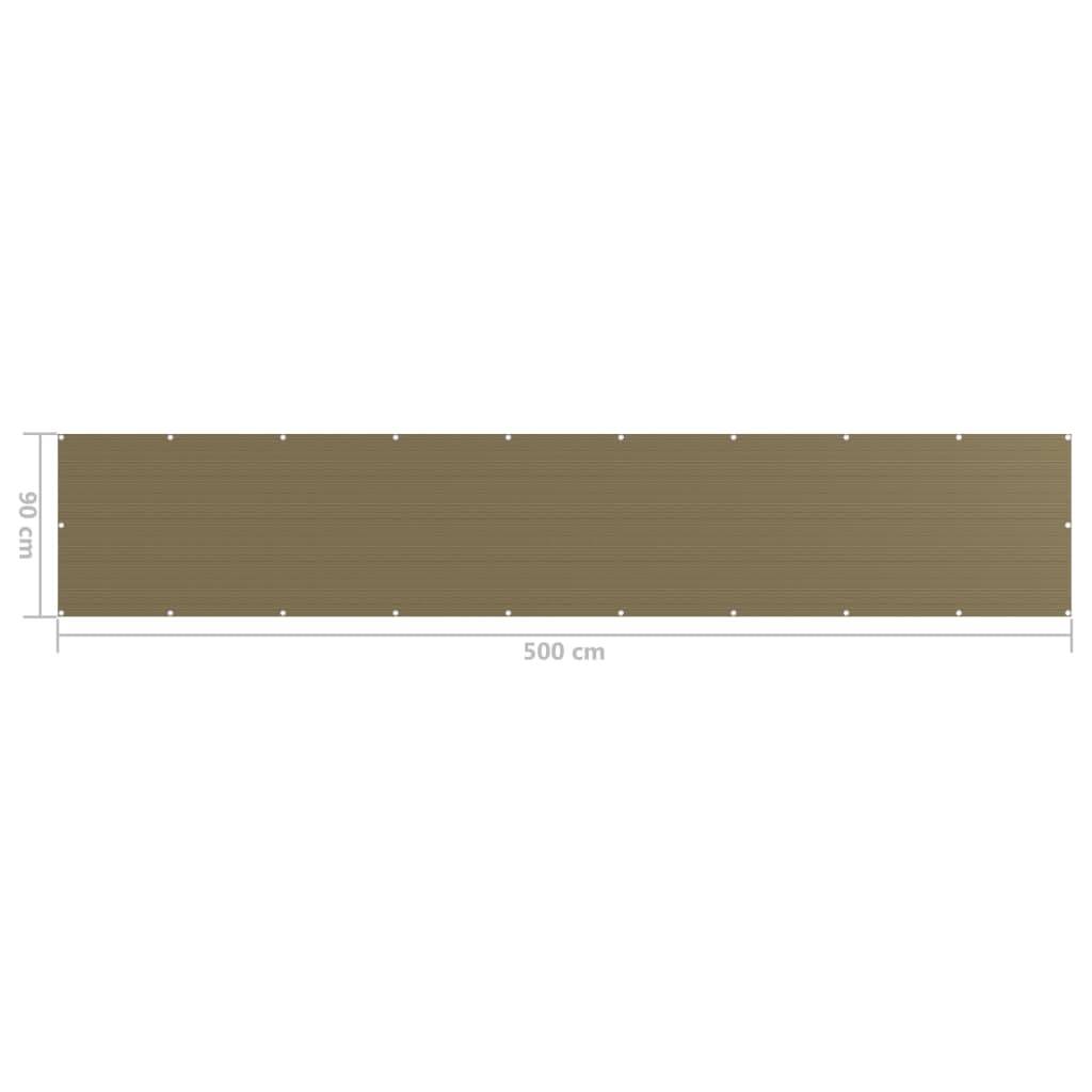 Helloshop26 - Écran de balcon brise pare vue protection confidentialité 90 x 500 cm PEHD taupe - Imagen 5