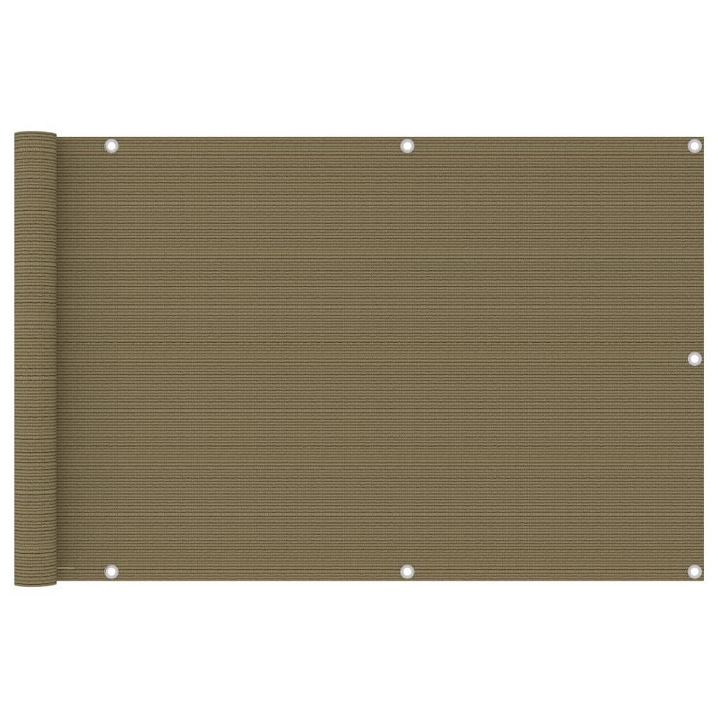 Helloshop26 - Écran de balcon brise pare vue protection confidentialité 90 x 500 cm PEHD taupe - Imagen 1