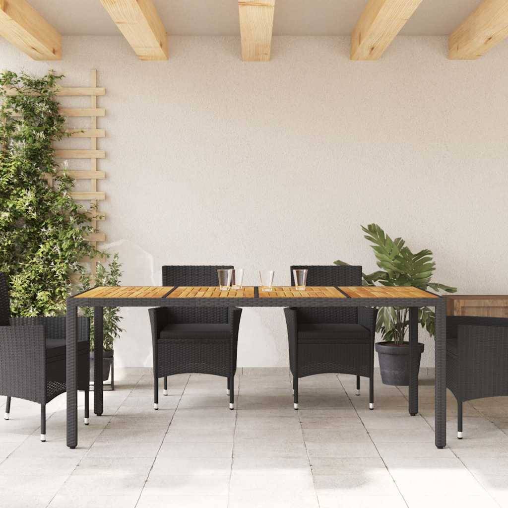 PANGIVO - Table de jardin résine tressée bois acacia noir 190 x 90 x 75 cm, Poids :23.9kg - PANGIVO - Image 3
