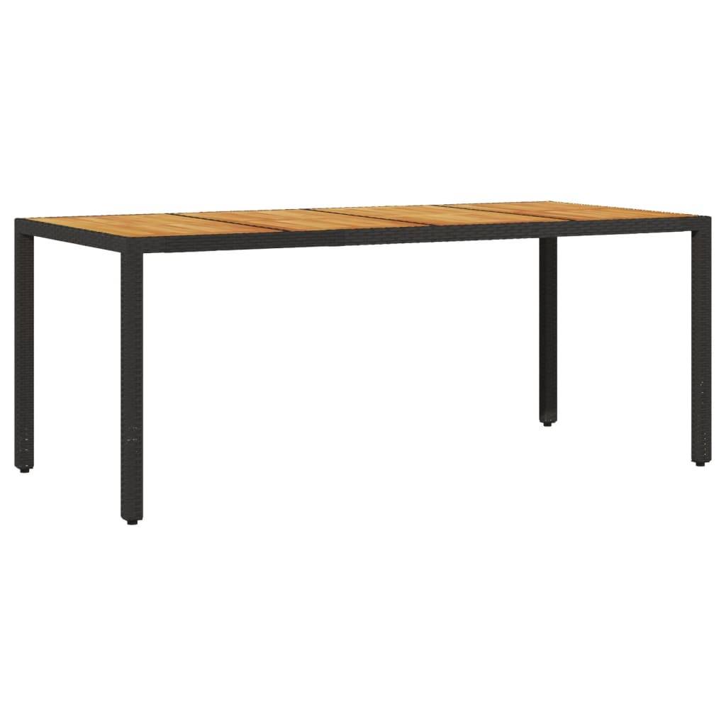 PANGIVO - Table de jardin résine tressée bois acacia noir 190 x 90 x 75 cm, Poids :23.9kg - PANGIVO - Image 2